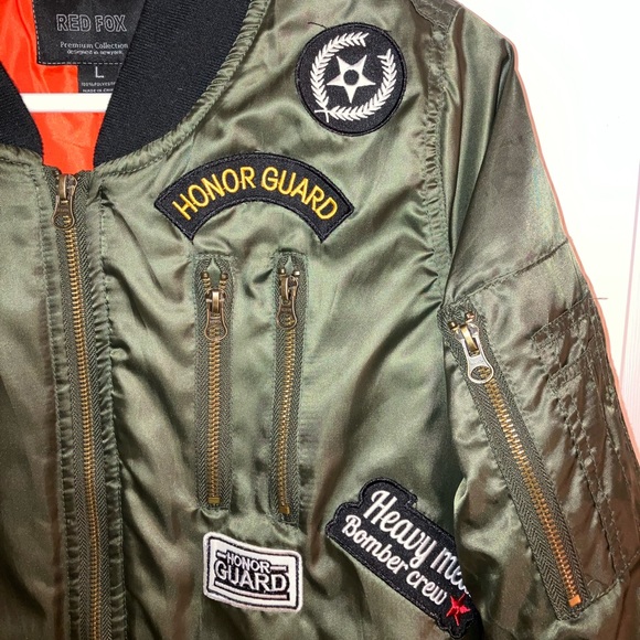 Red Fox Women’s Bomber Jacket with Patches (Insulated) - Picture 2 of 7